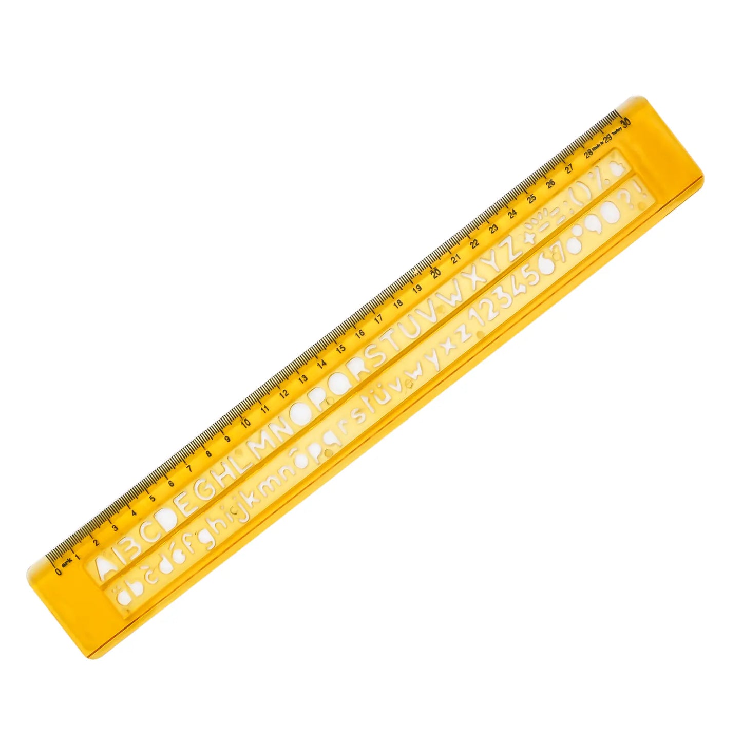 Règle pochoir 30 cm avec alphabet et chiffres - Librairie Oxford City