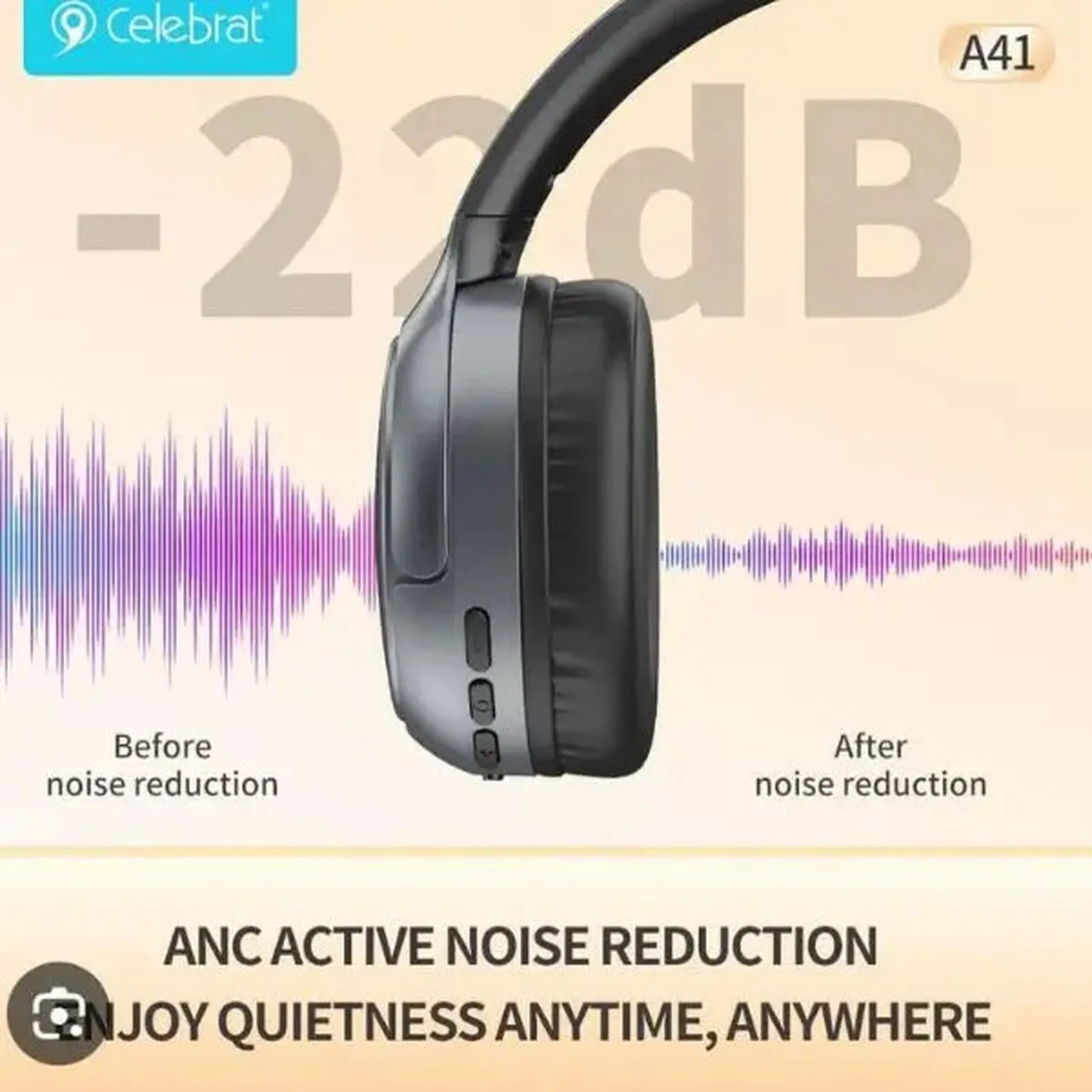 Casque Sans Fil Bluetooth Célébrate A41 ANC 33H / Noir - Librairie Oxford City