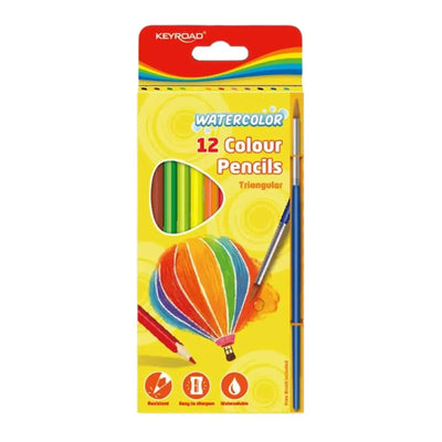 12 crayons aquarelle avec pinceau - Librairie Oxford City