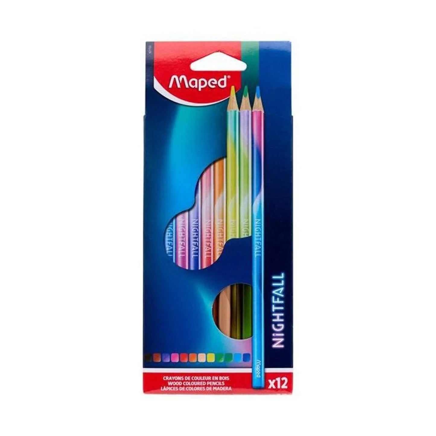12 CRAYONS COUL NIGHTFALL MAPED - Librairie Oxford City