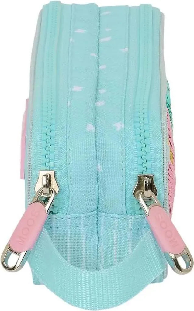 Trousse Joumma Bags Butterfly 2 Zips — Turquoise & Rose
