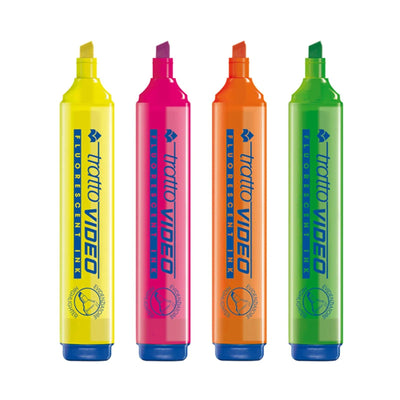 🖍️ Tratto Video – Coffret 4 Surligneurs Fluorescents - Librairie Oxford City
