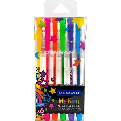 POCHETTE DE 6 STYLOS GEL NEON MY KING PENSAN - Librairie Oxford City