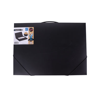 Valisette portfolio rigide A3 noire Creativ Gallery Viquel avec poignée et fermeture élastique — 30,5×42,5×3 cm