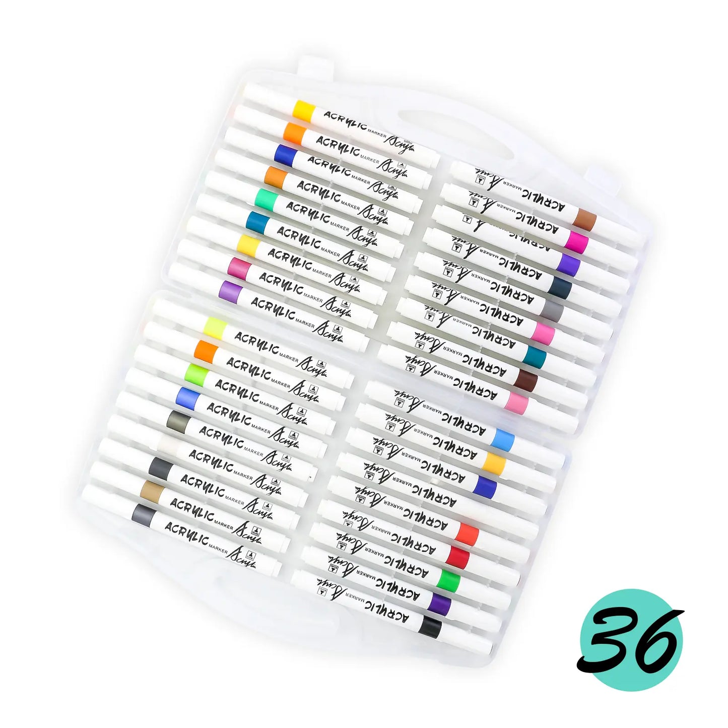 Set de 36 Marqueurs Acryliques Kaino – Acrylic Marker Pen - Librairie Oxford City