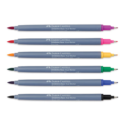Set de 6 feutres aquarellables Goldfaber Aqua Double Pointe Faber-Castell