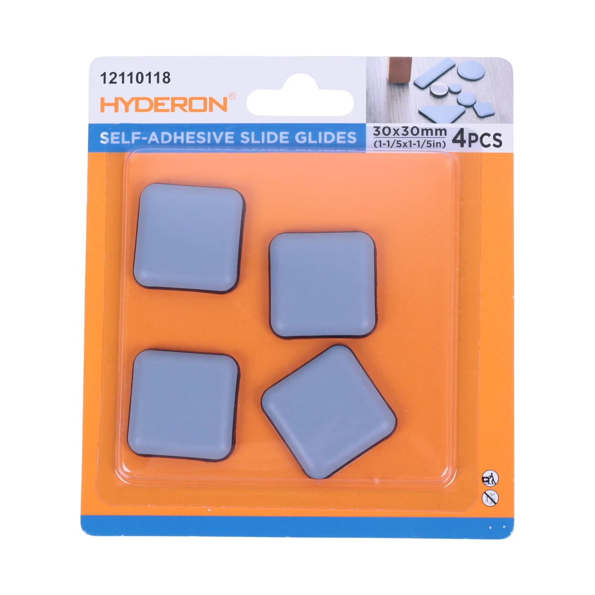 Hyderon — Lot de 4 Patins Adhésifs Carrés 30×30 mm - Librairie Oxford City