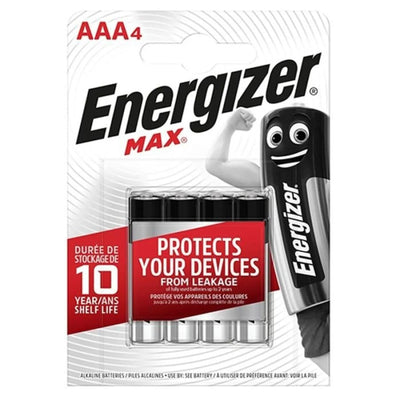 4x Piles ENERGIZER MAX E92 AAA - Librairie Oxford City