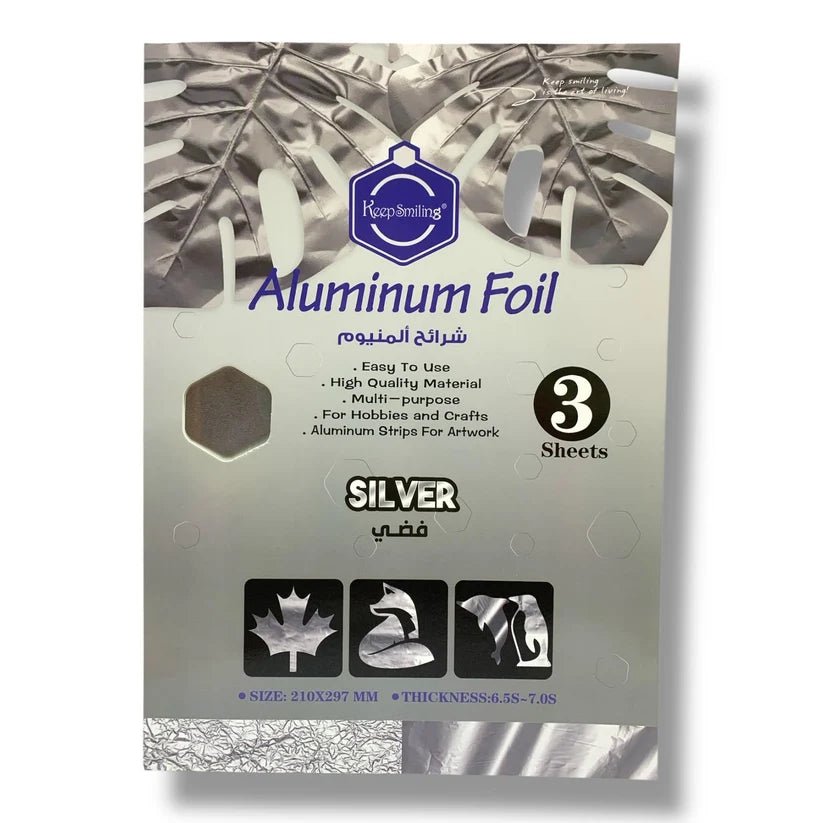 Keep Smiling — Papier Aluminium Argent pour Beaux Arts (Lot de 3 Feuilles A4) - Librairie Oxford City