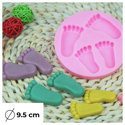 👣 Moule Silicone Empreintes de Pieds – Ø 9,5 cm | Pour Bougie, Savon, Résine ou Plâtre - Librairie Oxford City