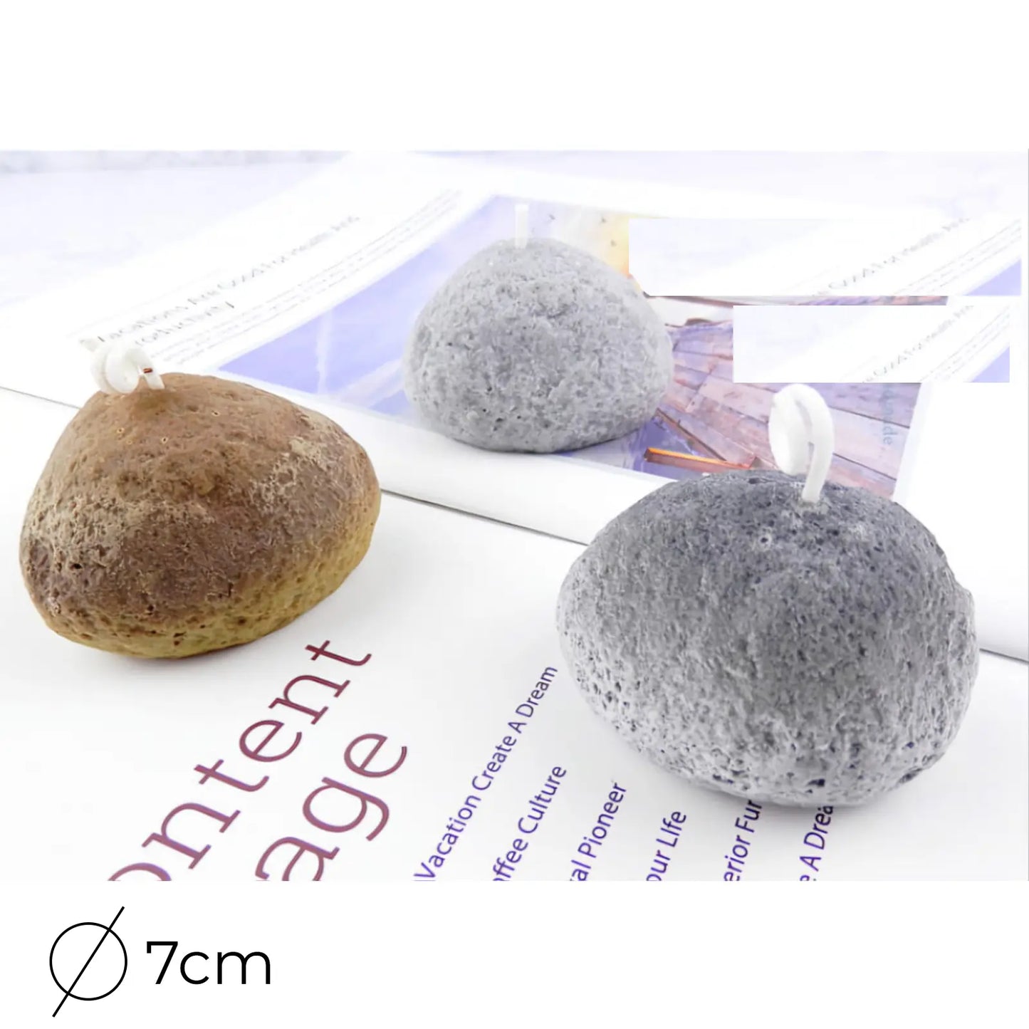 🍃 Moule Silicone Pierre Ronde – 7 cm | Effet Pierre Naturelle pour Résine, Plâtre ou Bougie - Librairie Oxford City