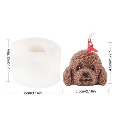 🐾 Moule Silicone Tête de Chien – 8 × 5,5 × 5,5 cm | Pour Bougie, Résine, Savon ou Plâtre - Librairie Oxford City