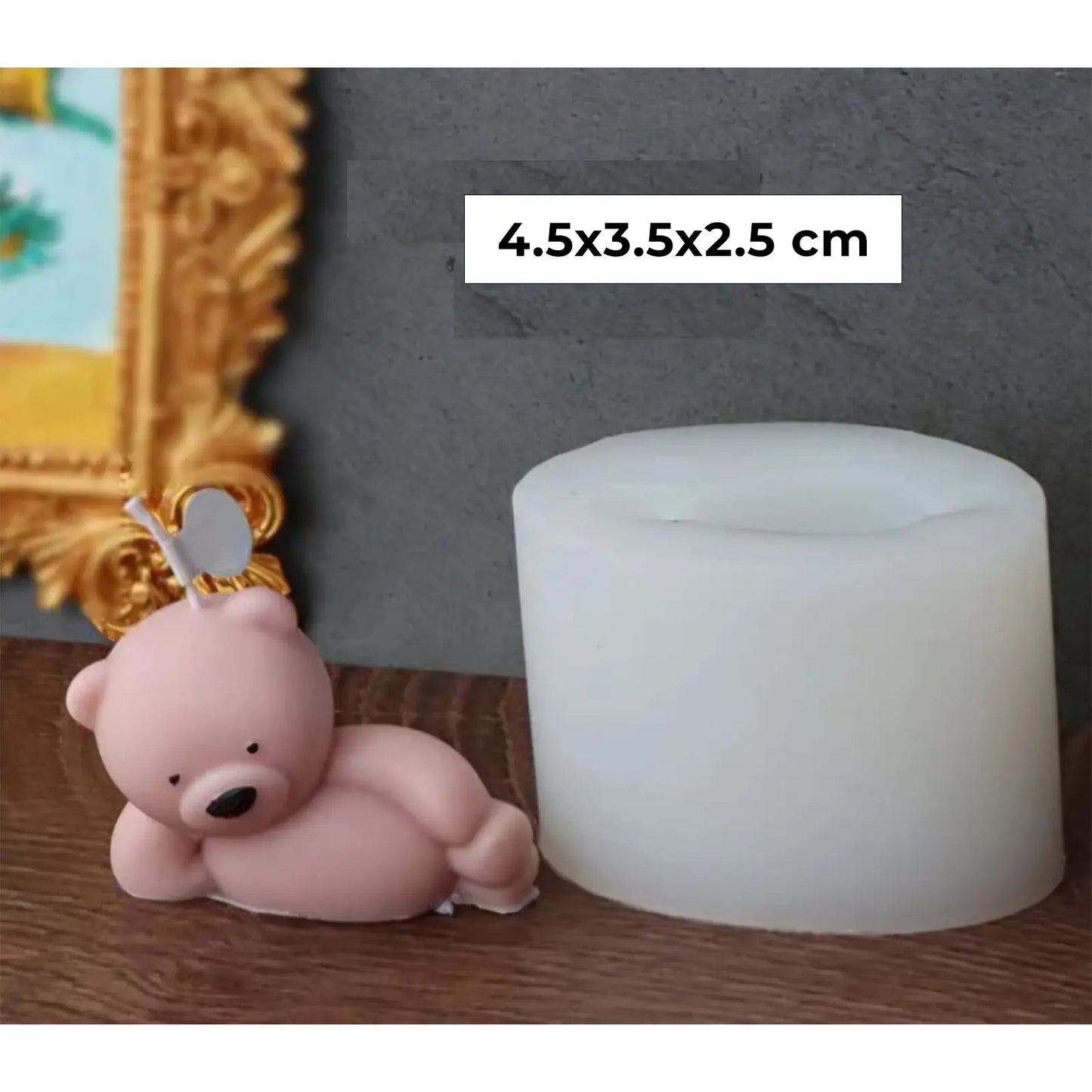 🧸 Moule Silicone Ourson Couché – 4,5 × 3,5 × 2,5 cm | Pour Bougie, Savon, Résine ou Plâtre - Librairie Oxford City