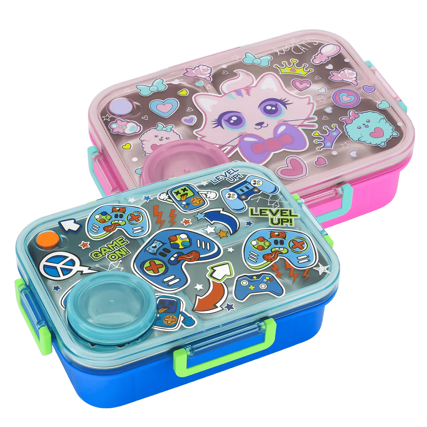 Boîte Repas Enfant 830ml en Inox – Modèles Chat & Gamer - Librairie Oxford City
