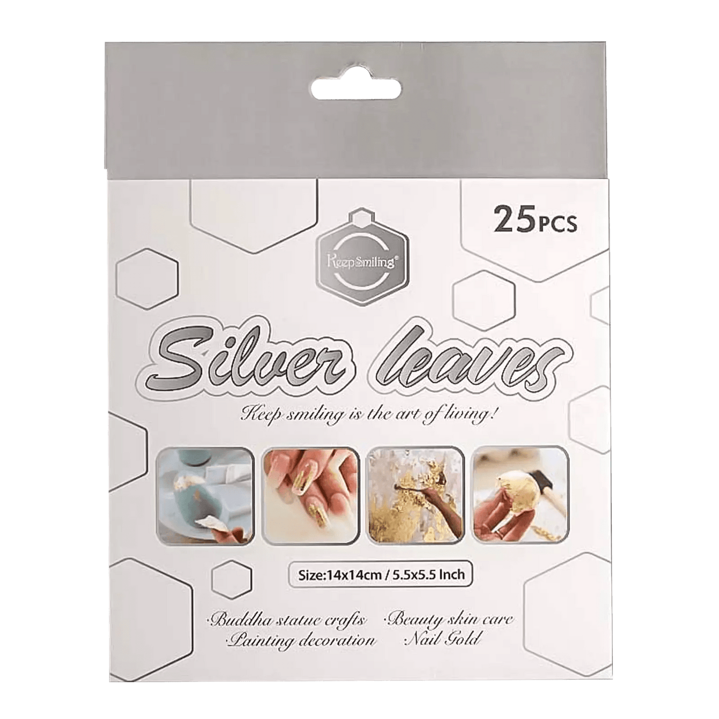 Etui 25 feuilles d'argent 14x14cm - Librairie Oxford City