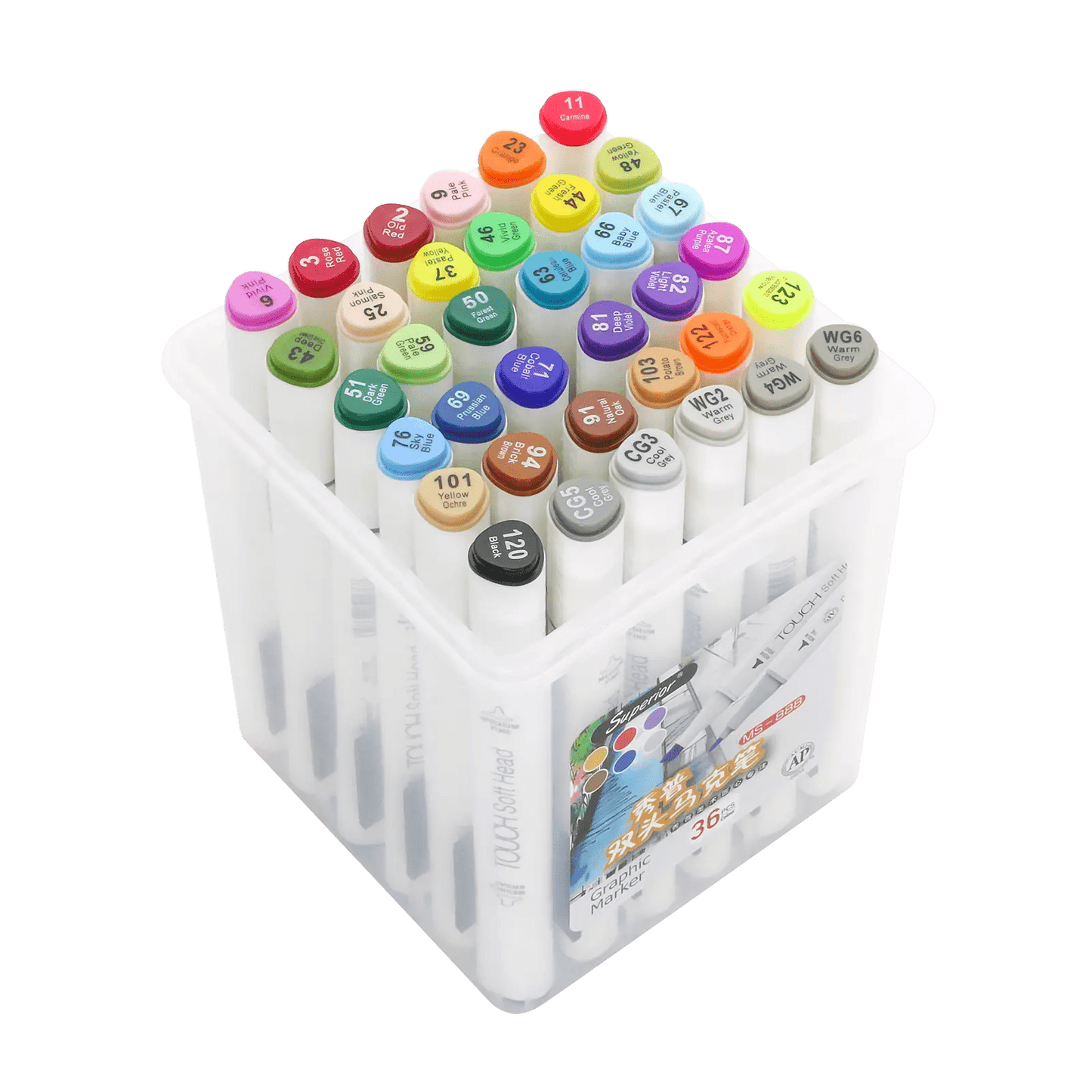 🎨 Set de 36 Marqueurs à Double Pointe – Touch Soft Head (16 cm) - Librairie Oxford City