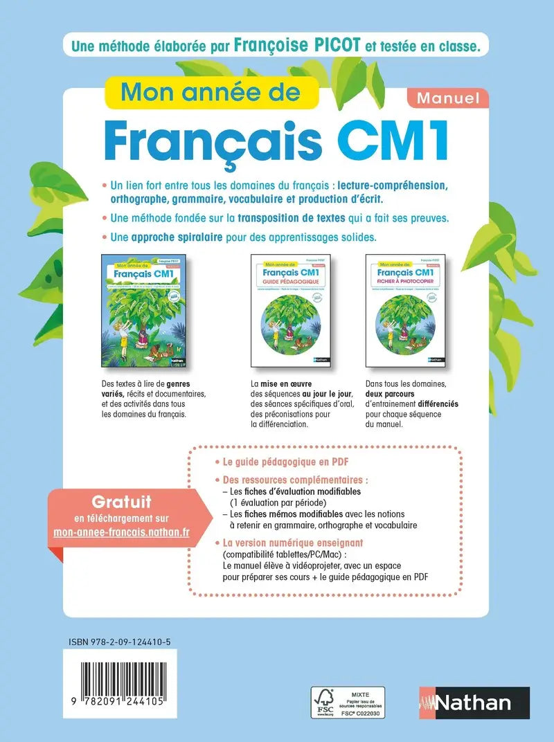 Nathan - Mon Année de Français CM1 - Manuel Scolaire