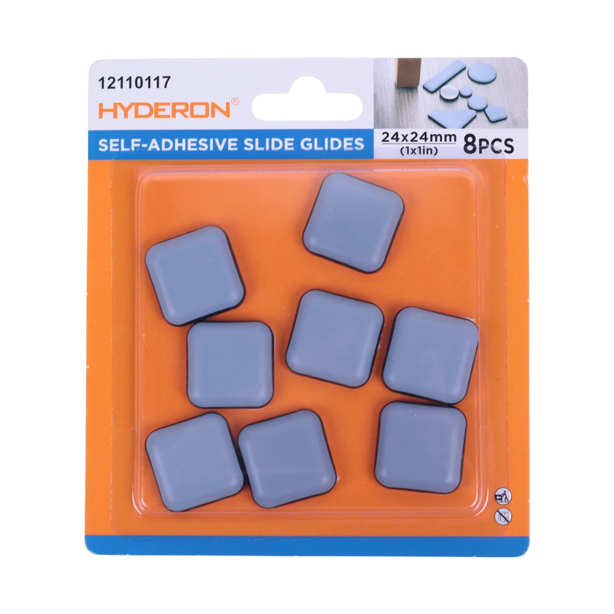 Patins Antichoc Adhésifs 24x24mm Hyderon — Lot de Glisseurs Carrés - Librairie Oxford City