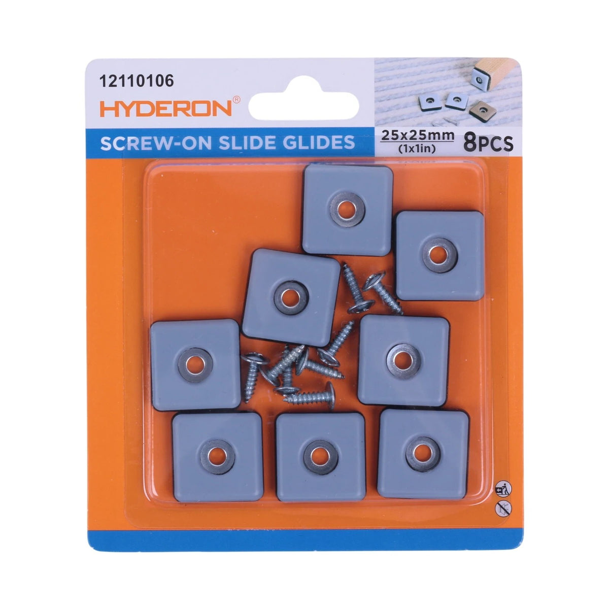 Hyderon — Lot de 8 Patins Glisseurs à Vis 25×25mm - Librairie Oxford City