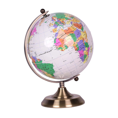 Globe Terrestre Arabe 20 cm Multicolore — Support Bronze Doré — Réf. 1265 - 43 - Librairie Oxford City