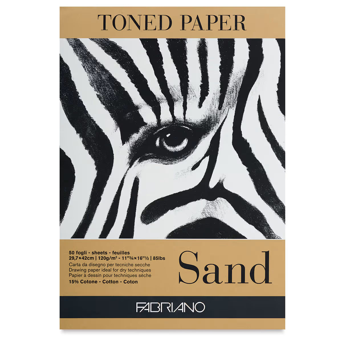 Bloc Fabriano Toned Paper – Sand – A4 – 50 feuilles – 120 g/m²