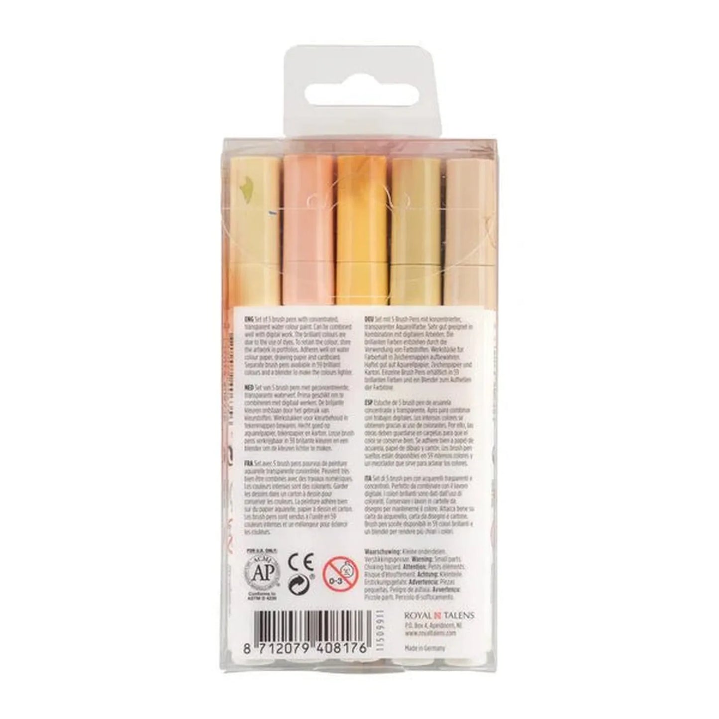 Ecoline Brush Pen – Set Beige Rose (5 couleurs) | Lettering & Aquarelle 🌸 - Librairie Oxford City