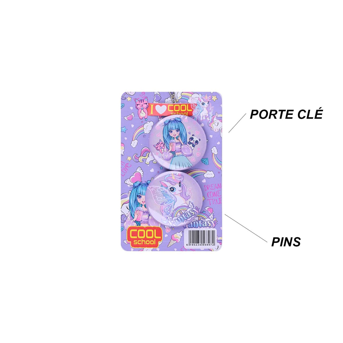 Set Porte Clé et Pin Personalisé - Librairie Oxford City