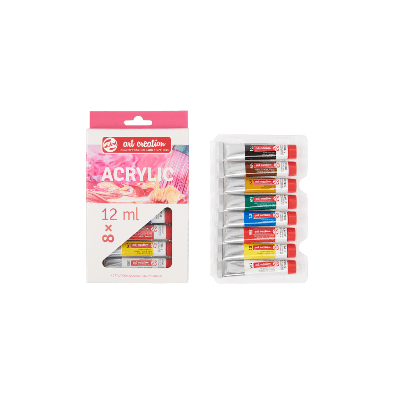 Set de Peinture Acrylique – Talens Art Creation – 8 Tubes de 12 ml - Librairie Oxford City