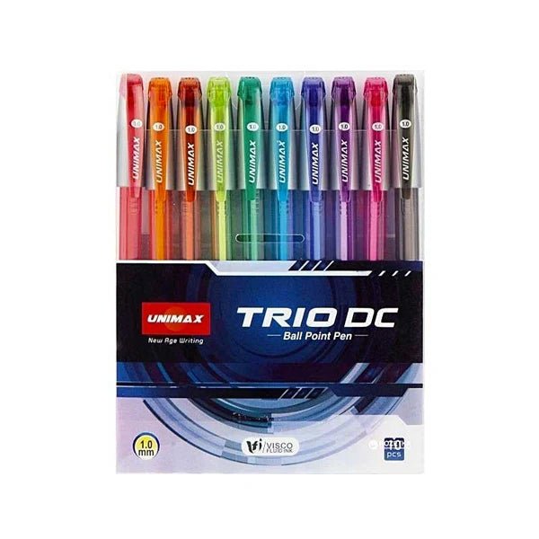 Pochette Unimax de 10 Stylos Trio 1.0mm - Librairie Oxford City