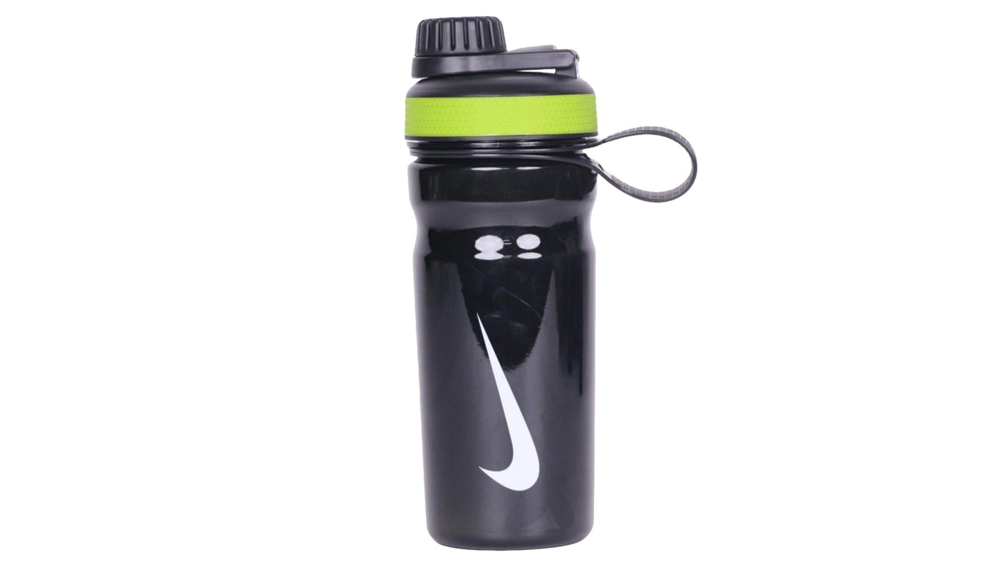 Bouteille d'eau sport 600ml plastique avec anse, coloris noir, bleu et rouge