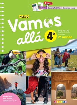 Couverture Nuevo Vamos Allá 4e, manuel espagnol 3 en 1, tons vert et jaune