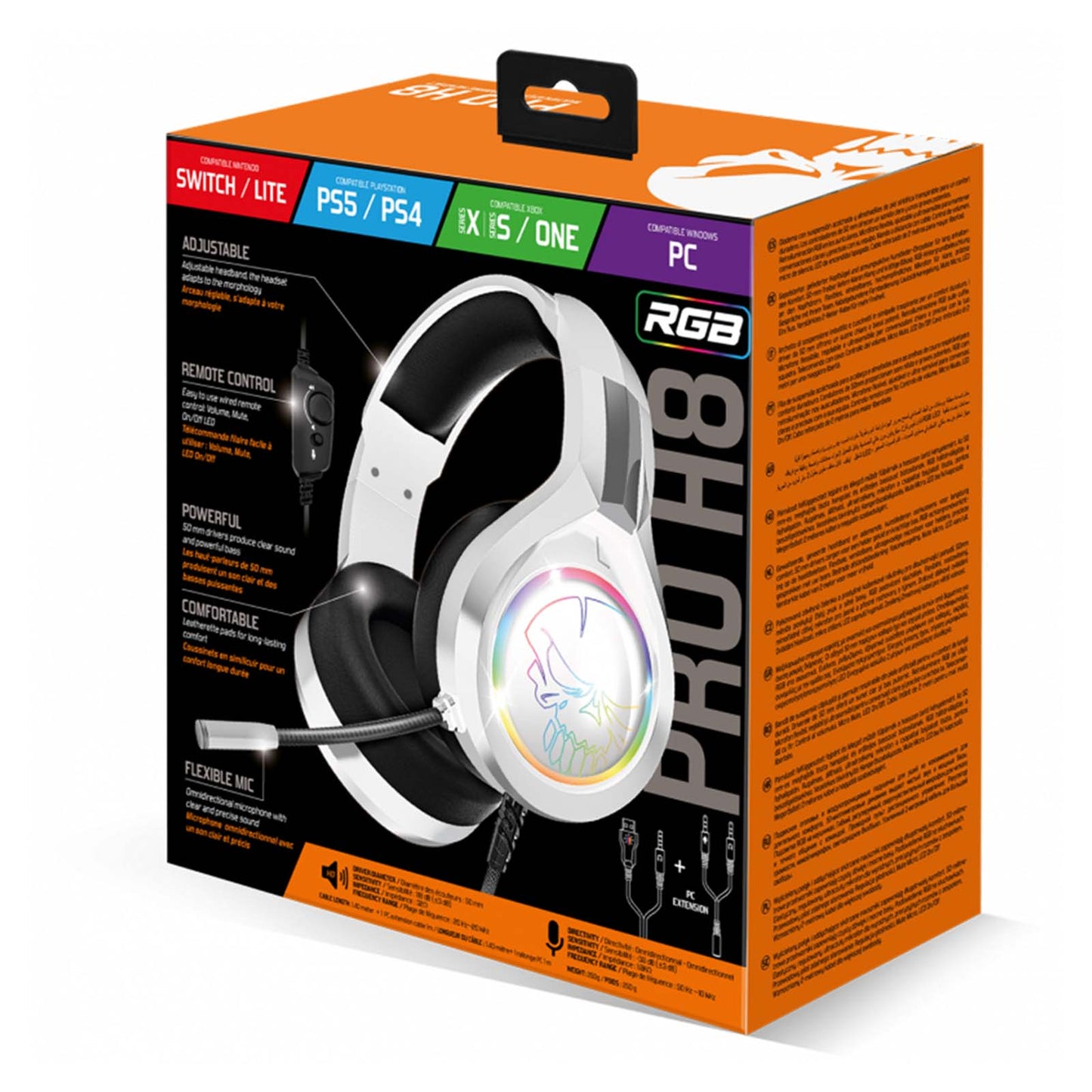 Casque Gaming PRO H8 LED RGB avec Microphone - Librairie Oxford City