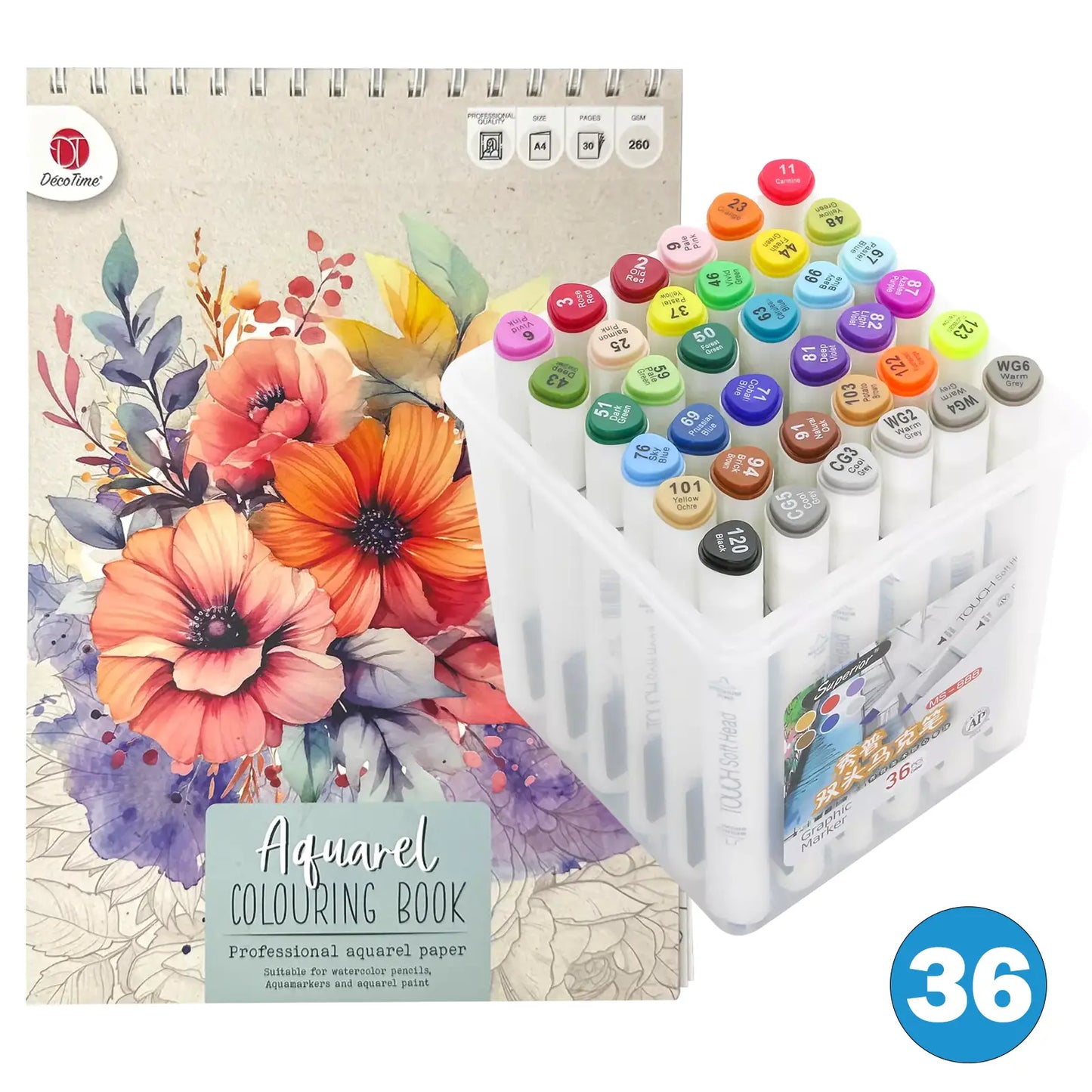 🌸 Blanc Color – Pack Aquarelle & Crayons Kalino