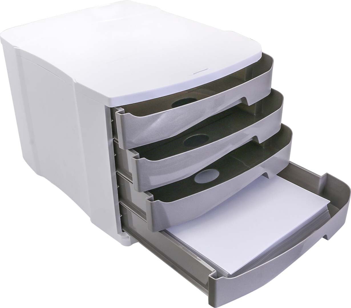 Bloc Tiroirs de Rangement 4 Niveaux – Multicolore / Bleu / Gris - Librairie Oxford City