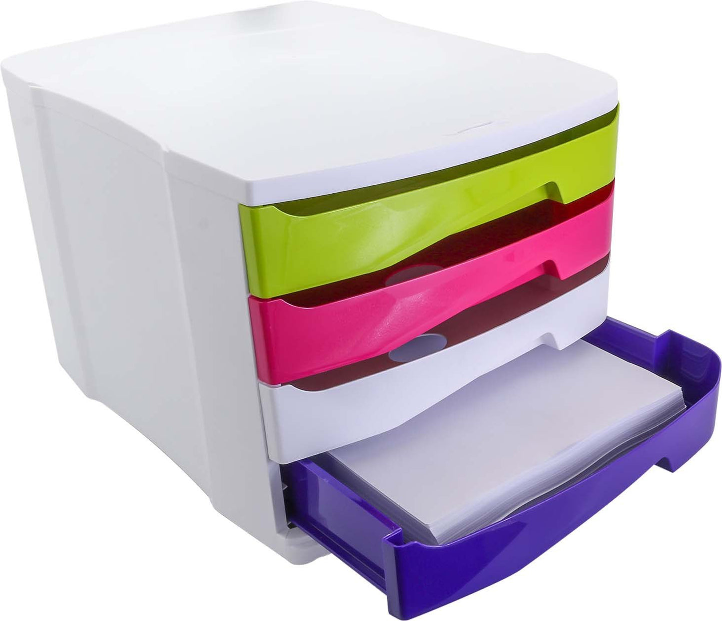 Bloc Tiroirs de Rangement 4 Niveaux – Multicolore / Bleu / Gris - Librairie Oxford City