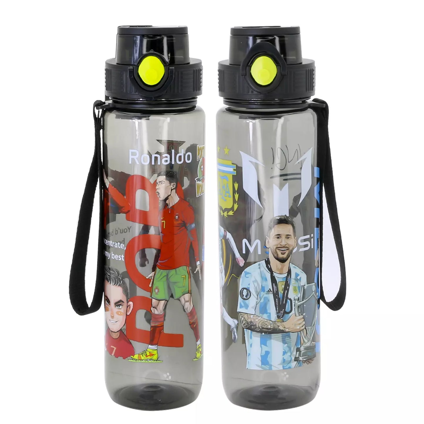 Gourde Foot Pop - Top avec Dragonne 1L — Messi / Ronaldo - Librairie Oxford City