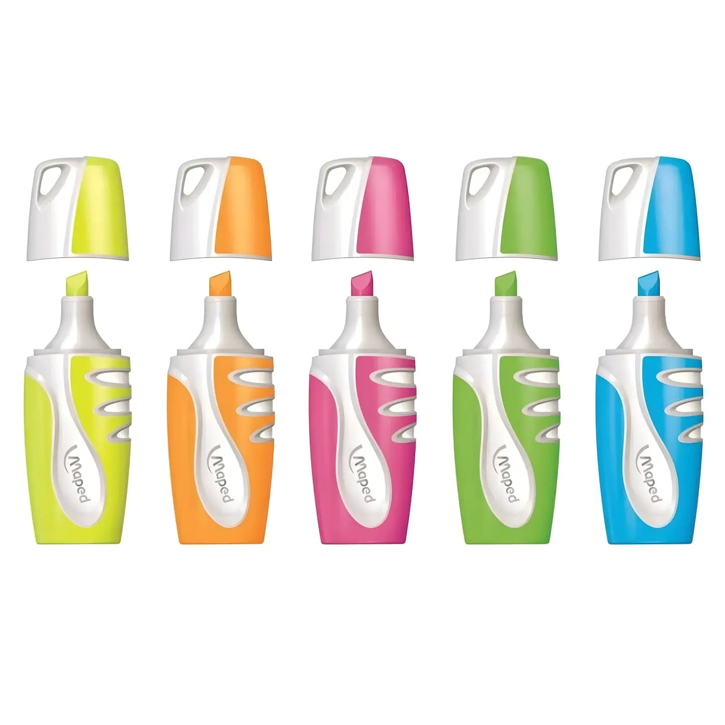 ✨ Maped Mini Marqueurs Fluo x5 🌈 – Couleurs Vives 💛💚💙