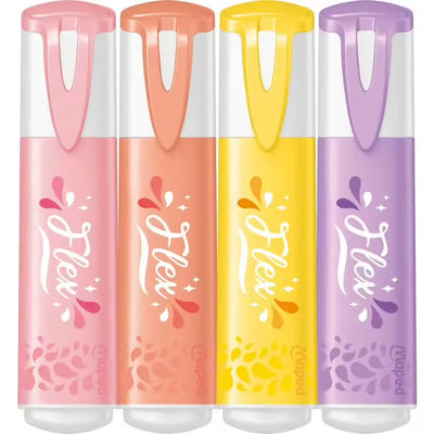 Pochette 4 surligneurs Maped Fluo’peps Flex Pastel couleurs douces