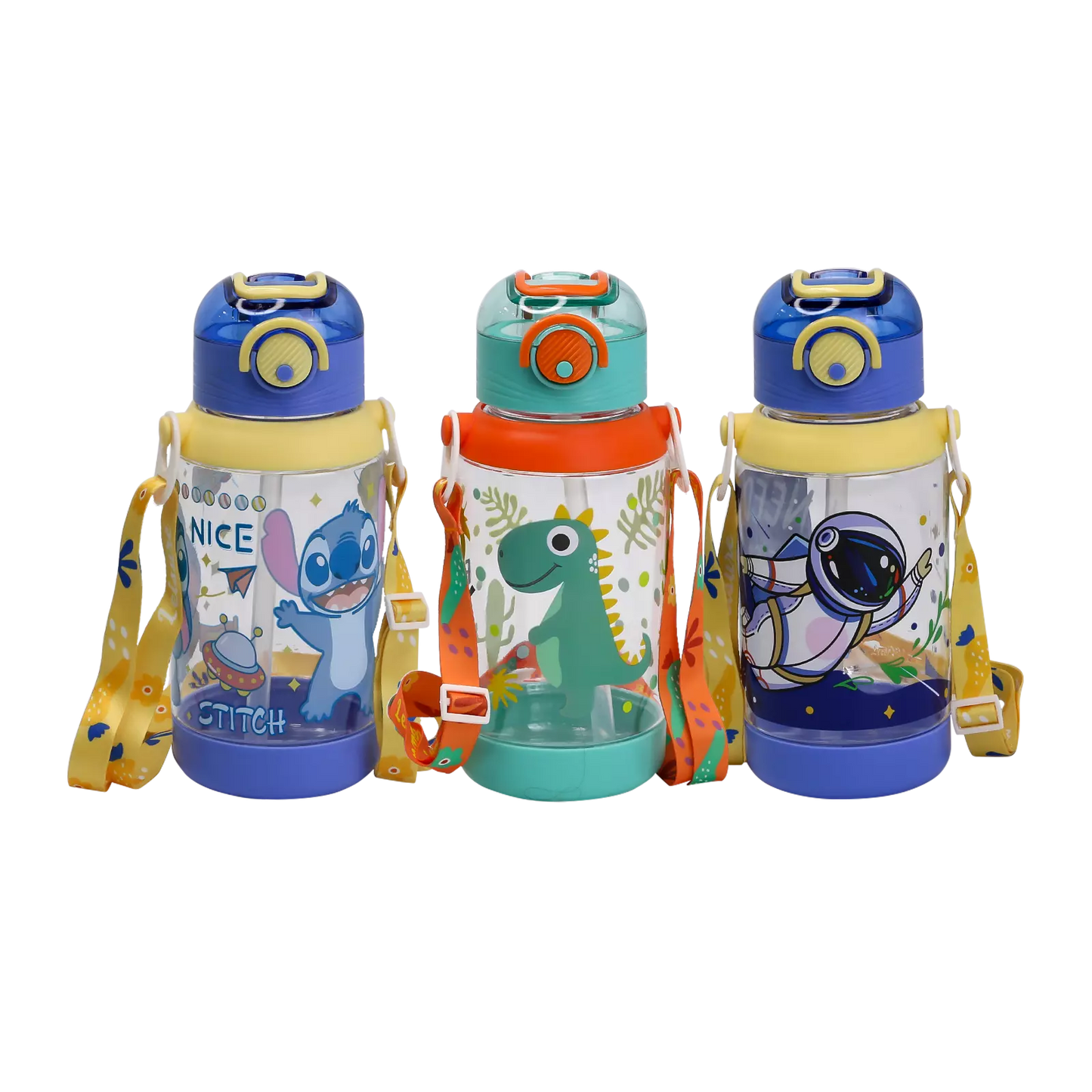 Gourde Enfant Pop-Top avec Sangle — Astronaute / Stitch / Dino