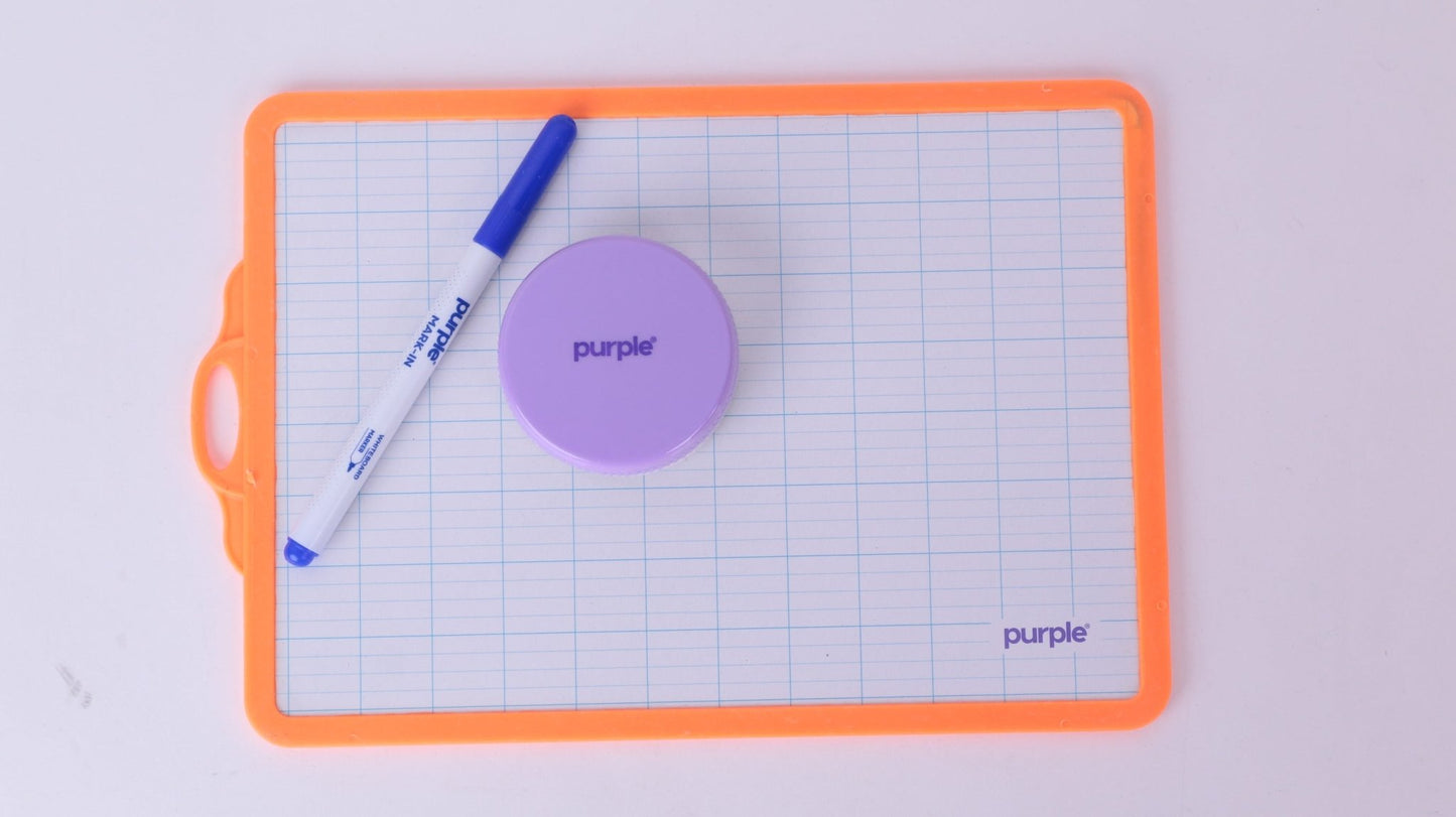 Purple - Ardoise 2 en 1 avec Stylo et Chiffon - Librairie Oxford City