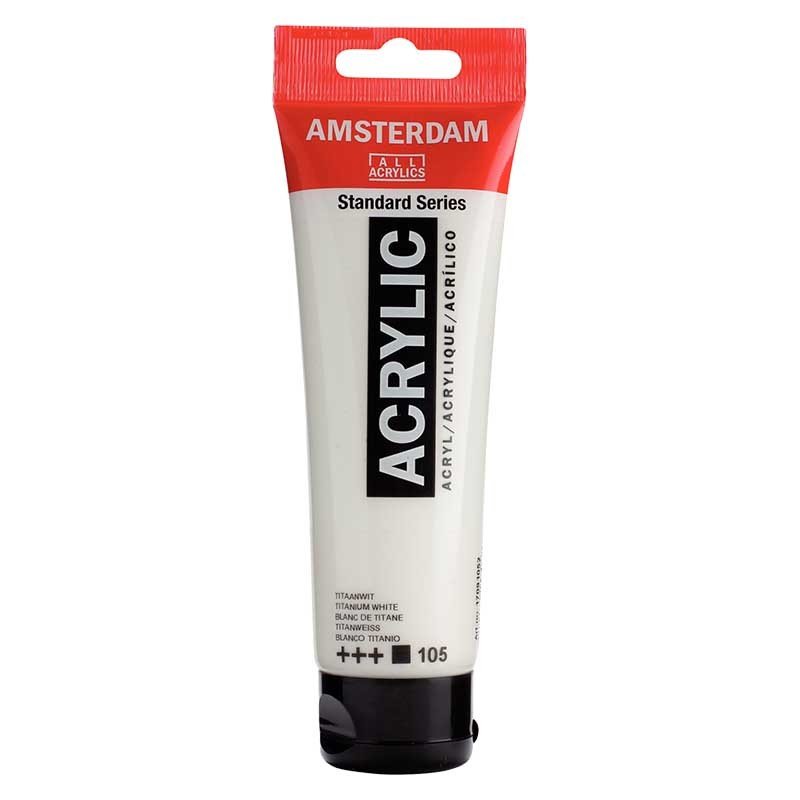 Acrylique Amsterdam 120 ml - Blanc De Titane - Librairie Oxford City