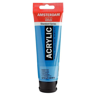 Acrylique Amsterdam 120 ml - Cyan Primaire - Librairie Oxford City