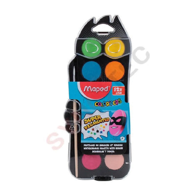 AQUARELLE DE 12 PASTILLES+PINCEAU MAPED - Librairie Oxford City