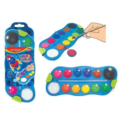 AQUARELLE DE 12+PINCEAU - Librairie Oxford City