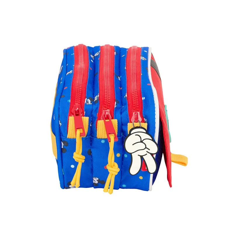 Trousse Safta Mickey Mouse 3 Compartiments — Rouge & Bleu