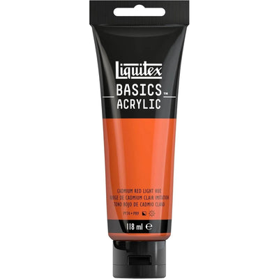 Basics Acrylic 118ml Rouge de Cadmium Clair Imitation - Librairie Oxford City