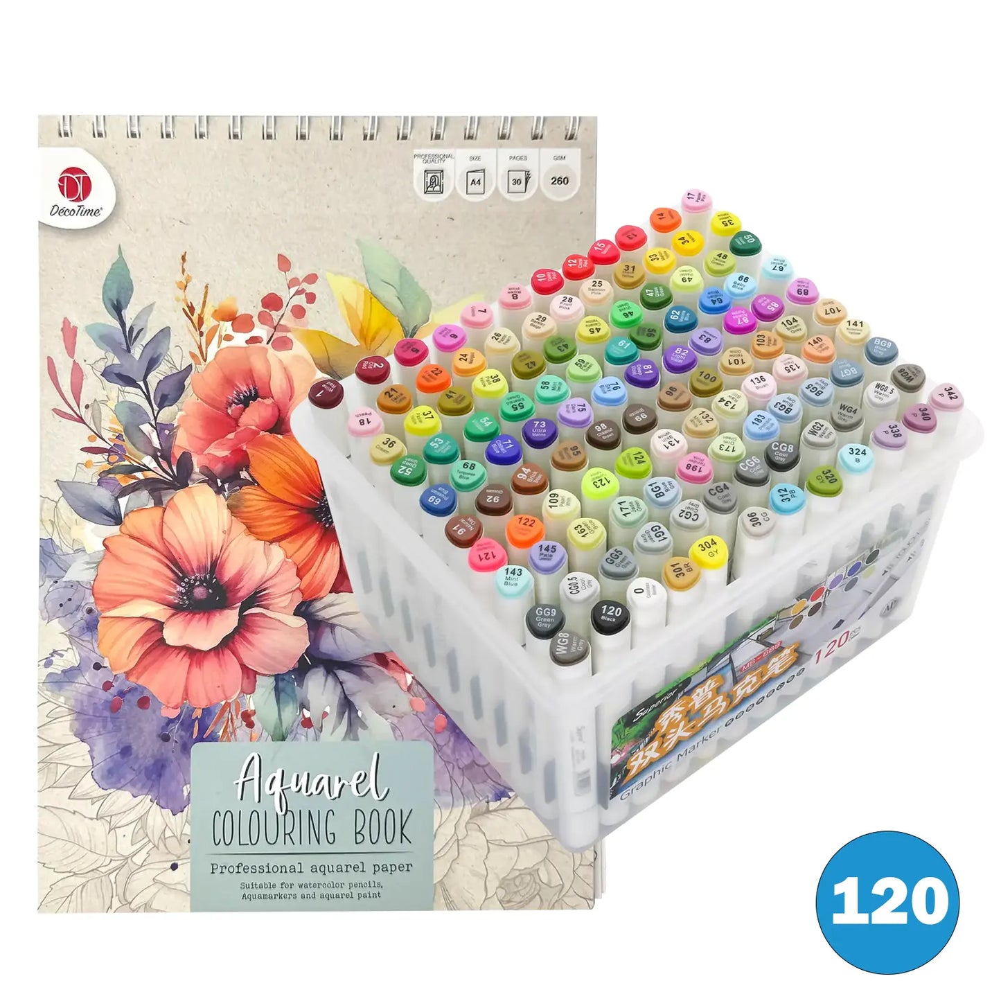 🌸 Blanc Color – Pack Aquarelle & Crayons Kalino