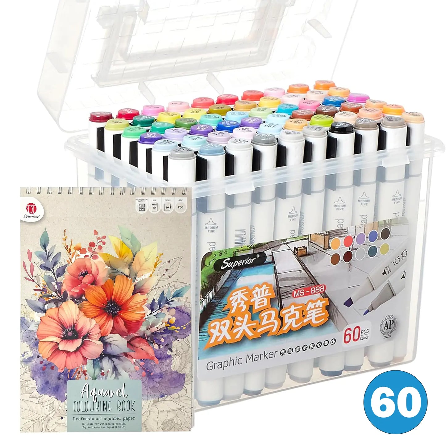 🌸 Blanc Color – Pack Aquarelle & Crayons Kalino