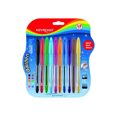Blister 10 Stylos Bille Soft Grip - Keyroad - Librairie Oxford City