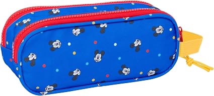 Trousse Safta Mickey Mouse 2 Zips — Rouge & Bleu - Librairie Oxford City